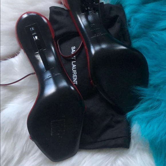 Red Sandals Patent with dust bag worn once - Picture 5 of 8